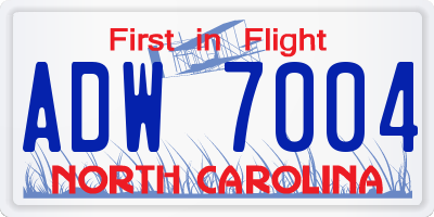 NC license plate ADW7004