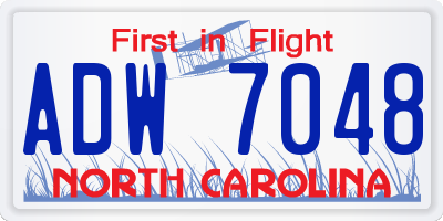 NC license plate ADW7048