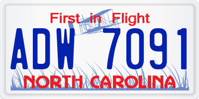 NC license plate ADW7091