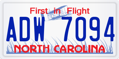 NC license plate ADW7094