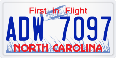 NC license plate ADW7097