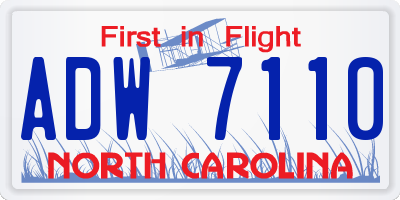 NC license plate ADW7110