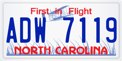 NC license plate ADW7119