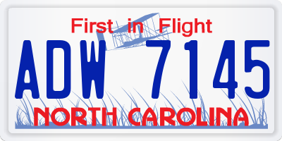 NC license plate ADW7145