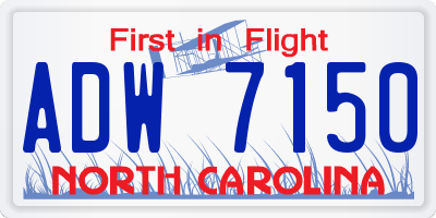 NC license plate ADW7150