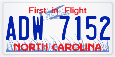NC license plate ADW7152