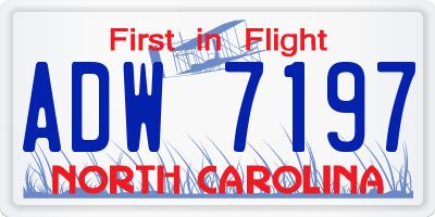 NC license plate ADW7197