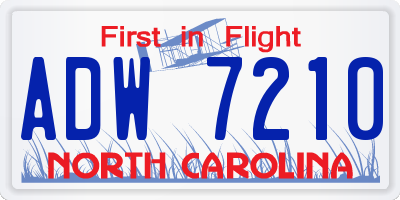NC license plate ADW7210