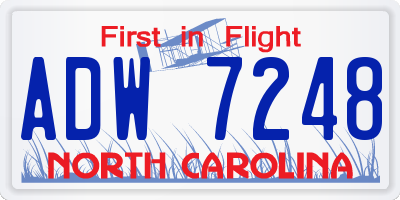 NC license plate ADW7248
