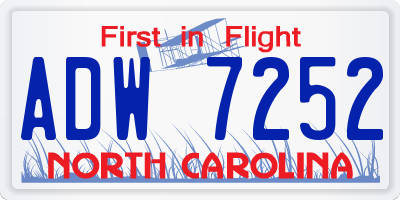 NC license plate ADW7252