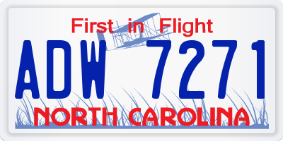 NC license plate ADW7271