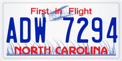 NC license plate ADW7294