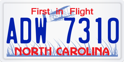 NC license plate ADW7310