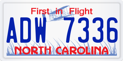 NC license plate ADW7336