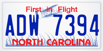 NC license plate ADW7394