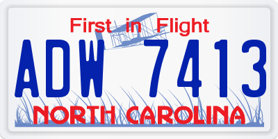 NC license plate ADW7413