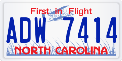 NC license plate ADW7414