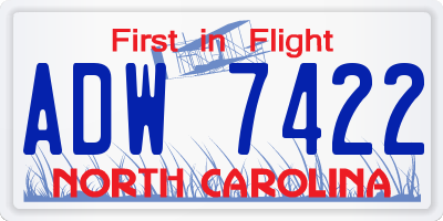 NC license plate ADW7422