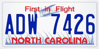 NC license plate ADW7426