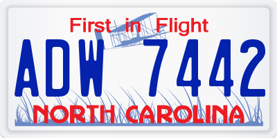 NC license plate ADW7442