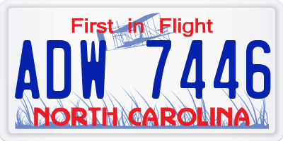 NC license plate ADW7446