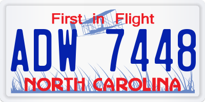 NC license plate ADW7448