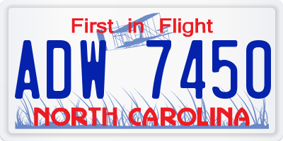NC license plate ADW7450