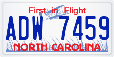 NC license plate ADW7459