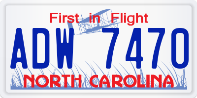 NC license plate ADW7470