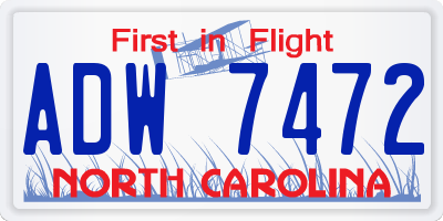 NC license plate ADW7472