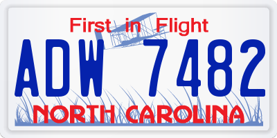 NC license plate ADW7482