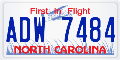 NC license plate ADW7484