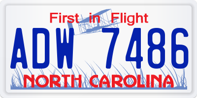 NC license plate ADW7486
