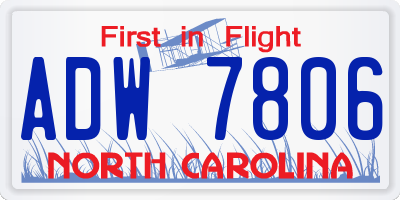 NC license plate ADW7806