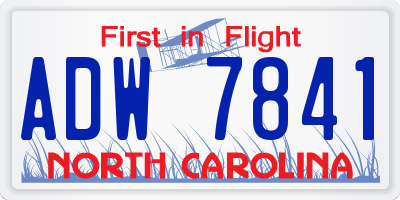 NC license plate ADW7841