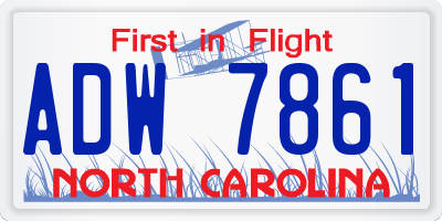 NC license plate ADW7861