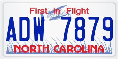 NC license plate ADW7879