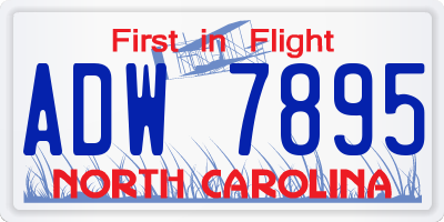 NC license plate ADW7895