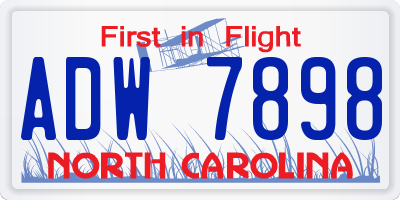 NC license plate ADW7898