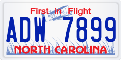 NC license plate ADW7899