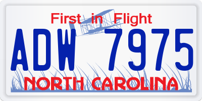 NC license plate ADW7975