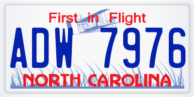 NC license plate ADW7976