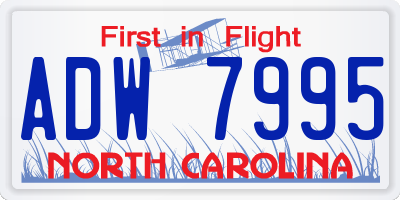 NC license plate ADW7995