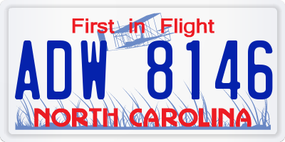 NC license plate ADW8146