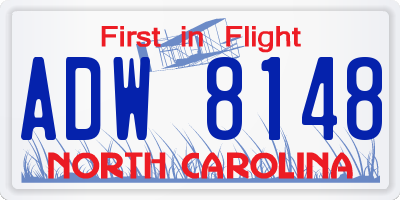 NC license plate ADW8148