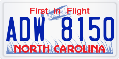 NC license plate ADW8150