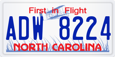 NC license plate ADW8224