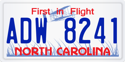 NC license plate ADW8241
