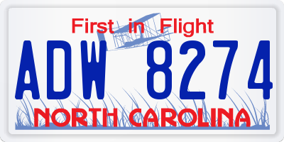 NC license plate ADW8274