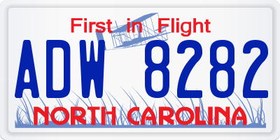 NC license plate ADW8282